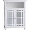 Neal Wooden Floor Cabinet with 2 Glass Doors, White - Cabinets - 1 - thumbnail