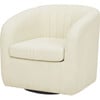 Monroe Faux Shearing Swivel Tub Chair, Ivory - Accent Seating - 1 - thumbnail