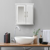 Newport Contemporary Wooden Wall-Mount Medicine Storage Cabinet with Mirrored Door for Bathrooms and Vanities, White, 6" x 18" x 20.5" - Cabinets - 3