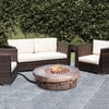 Outdoor Circular Stone-Look Propane Gas Fire Pit, Slate Gray - Outdoor Home - 3