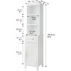 Newport Contemporary Wooden Linen Tower Storage Cabinet with Open Shelves, White - Cabinets - 4