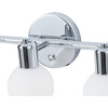 Triple Sconce Light with 3 Frosted Shades, Chrome Fixture - Lighting - 6