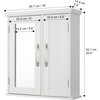 Newport Contemporary Wooden Wall-Mount Medicine Storage Cabinet with Mirrored Door for Bathrooms and Vanities, White, 6" x 18" x 20.5" - Cabinets - 4