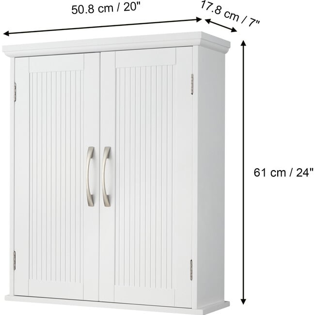 Newport Contemporary Wooden Removable Cabinet, White - Cabinets - 4