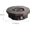 Outdoor Circular Stone-Look Propane Gas Fire Pit, Slate Gray - Outdoor Home - 4