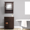 Neal Wooden Medicine Cabinet with Mirrored Door, Espresso - Cabinets - 3