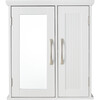 Newport Contemporary Wooden Wall-Mount Medicine Storage Cabinet with Mirrored Door for Bathrooms and Vanities, White, 6" x 18" x 20.5" - Cabinets - 5