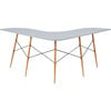 Roberto L-Shaped Corner Desk with Wood and Metal Details, White - Accent Tables - 6