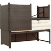 Outdoor 3-Piece Rattan Patio Set with Loveseat, Chaise Lounge, Table, Brown/White - Outdoor Home - 6