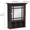 Neal Wooden Medicine Cabinet with Mirrored Door, Espresso - Cabinets - 4