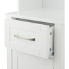 Newport Contemporary Wooden Linen Tower Storage Cabinet with Open Shelves, White - Cabinets - 6
