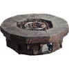 Outdoor Circular Stone-Look Propane Gas Fire Pit, Slate Gray - Outdoor Home - 6