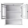 Neal Wooden Wall Cabinet with 2 Glass Doors, White - Cabinets - 6