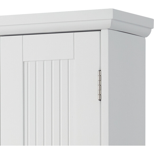 Newport Contemporary Wooden Wall-Mount Medicine Storage Cabinet with Mirrored Door for Bathrooms and Vanities, White, 6" x 18" x 20.5" - Cabinets - 7