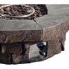 Outdoor Circular Stone-Look Propane Gas Fire Pit, Slate Gray - Outdoor Home - 7