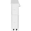 Narrow Freestanding Beadboard Cabinet with Two Storage Drawers and Chrome Towel Bar for Tight Spaces 6.5" (L) x 25" (H), White - Cabinets - 5