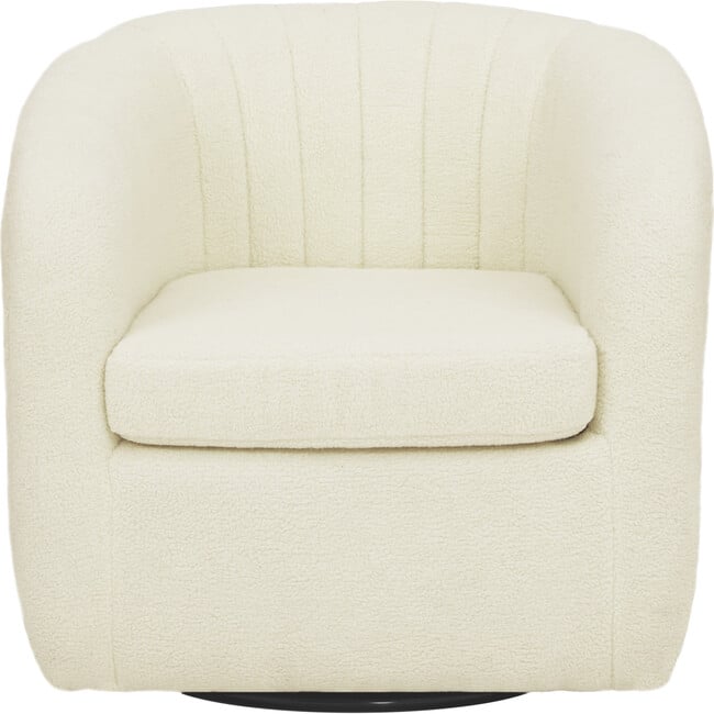 Monroe Faux Shearing Swivel Tub Chair, Ivory - Accent Seating - 6