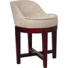 Microfiber Swivel Chair with Solid Wood Legs, Beige - Accent Seating - 1 - thumbnail
