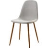 Minimalista Fabric Dining Chair with Wood Grain Metal Legs, Set of 2, Light Gray/Natural - Accent Seating - 1 - thumbnail