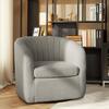 Monroe Faux Shearing Swivel Tub Chair, Gray - Accent Seating - 3