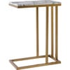 Marmo Modern Marble-Look C Shape Side Table, Marble/Brass - Accent Tables - 1 - thumbnail