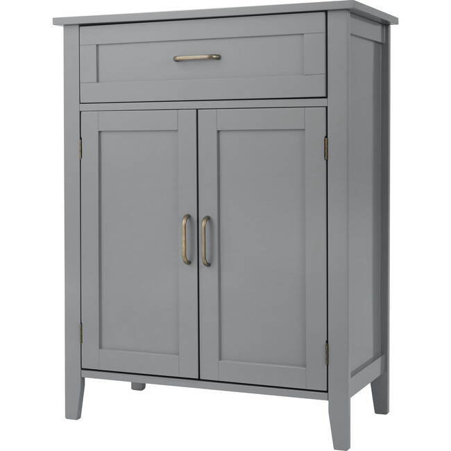 Mercer Mid Century Modern Wooden Floor Storage Cabinet, Gray