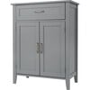 Mercer Mid Century Modern Wooden Floor Storage Cabinet, Gray - Cabinets - 1 - thumbnail