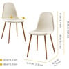 Minimalista Fabric Dining Chair with Wood Grain Metal Legs, Set of 2, White/Natural - Accent Seating - 4