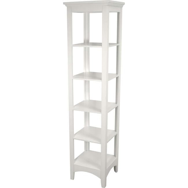 Madison Wooden Linen Tower with 5 Shelves, White
