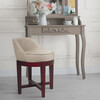 Microfiber Swivel Chair with Solid Wood Legs, Beige - Accent Seating - 3