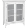 Madison Wooden Floor Cabinet with 2 Glass Doors, White - Cabinets - 1 - thumbnail