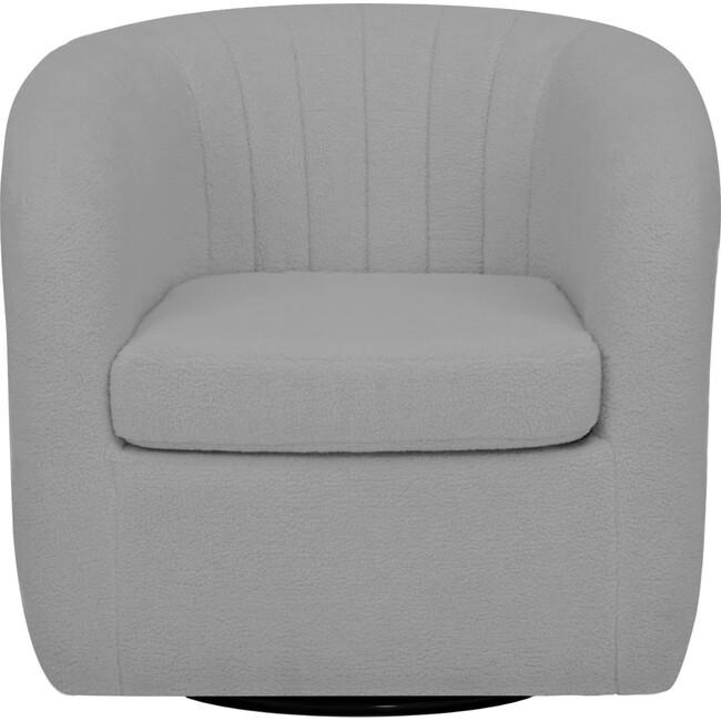 Monroe Faux Shearing Swivel Tub Chair, Gray - Accent Seating - 6