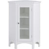 Madison Wooden Corner Floor Cabinet with Glass Door, White - Cabinets - 1 - thumbnail