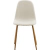 Minimalista Fabric Dining Chair with Wood Grain Metal Legs, Set of 2, White/Natural - Accent Seating - 6