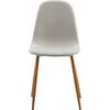 Minimalista Fabric Dining Chair with Wood Grain Metal Legs, Set of 2, Light Gray/Natural - Accent Seating - 5