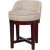 Microfiber Swivel Chair with Solid Wood Legs, Beige - Accent Seating - 5