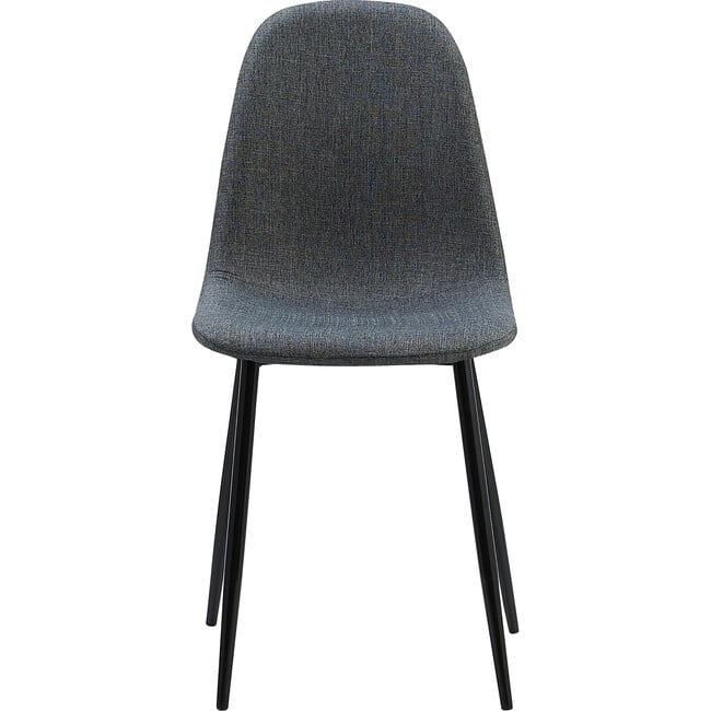 Minimalista Fabric Dining Chair with Black Metal Legs, Set of 2, Black/Gray - Accent Seating - 5