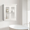Madison Wooden Wall Cabinet with 2 Doors, White - Cabinets - 2