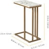 Marmo Modern Marble-Look C Shape Side Table, Marble/Brass - Accent Tables - 4