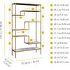 Marmo Modern Marble-Look 5-Tier Display Shelf, Marble/Brass - Bookcases - 4