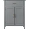 Mercer Mid Century Modern Wooden Floor Storage Cabinet, Gray - Cabinets - 5