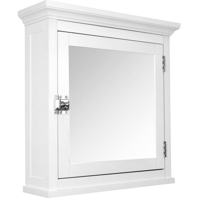 Madison Wooden Medicine Cabinet with Mirrored Door, White - Cabinets - 5