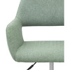 Modern Fabric Office Chair with Adjustable Ergonomic Seat, Swivel Base, and Wheels, Mint/Chrome - Accent Seating - 7