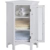 Madison Wooden Corner Floor Cabinet with Glass Door, White - Cabinets - 5