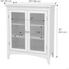 Madison Wooden Floor Cabinet with 2 Glass Doors, White - Cabinets - 4