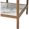 Marmo Modern Media Stand & Console Table with Open Geometric Shelves & Faux Marble Finish, White/Brass - Cabinets - 7