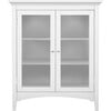 Madison Wooden Floor Cabinet with 2 Glass Doors, White - Cabinets - 5