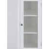 Madison Wooden Corner Floor Cabinet with Glass Door, White - Cabinets - 6