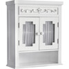 Lisbon Removable Wooden Wall Cabinet with Drapery-Lined Doors, White - Cabinets - 1 - thumbnail