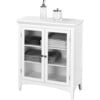 Madison Wooden Floor Cabinet with 2 Glass Doors, White - Cabinets - 6